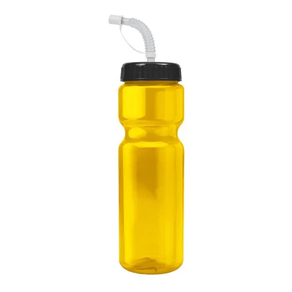 28 Oz. Champion Trans. Clr Bottle - Straw Lid (Q353722)