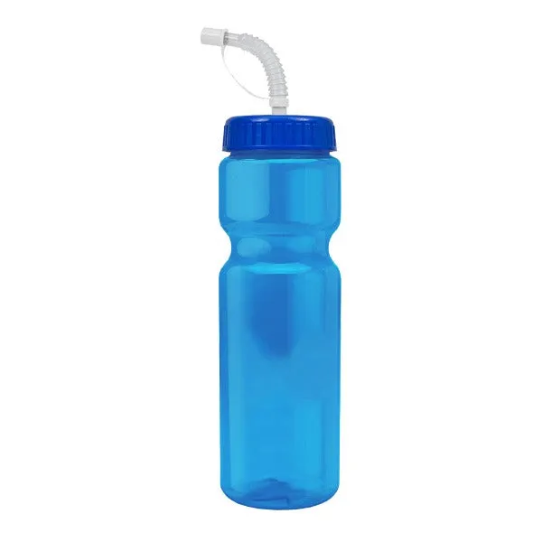 28 Oz. Champion Trans. Clr Bottle - Straw Lid (Q353722)