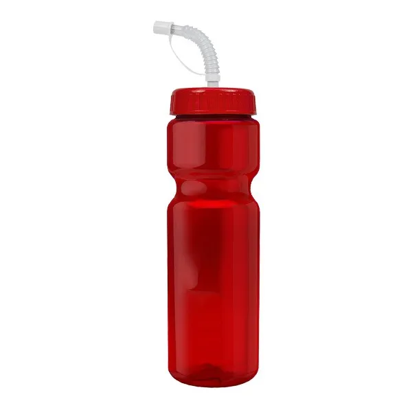 28 Oz. Champion Trans. Clr Bottle - Straw Lid (Q353722)