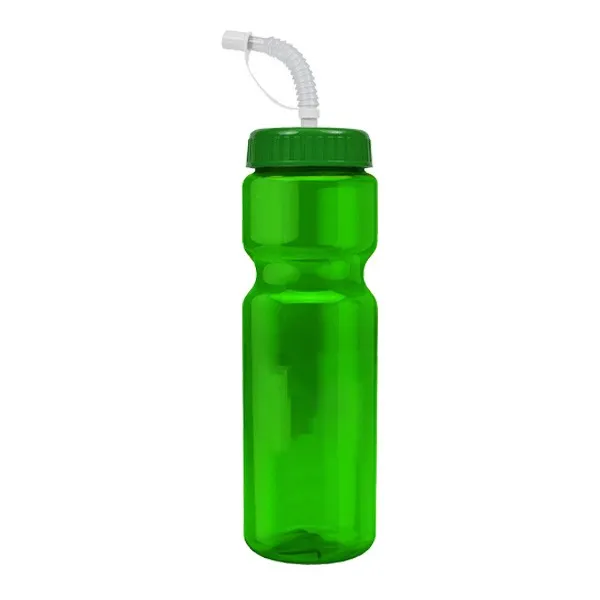 28 Oz. Champion Trans. Clr Bottle - Straw Lid (Q353722)