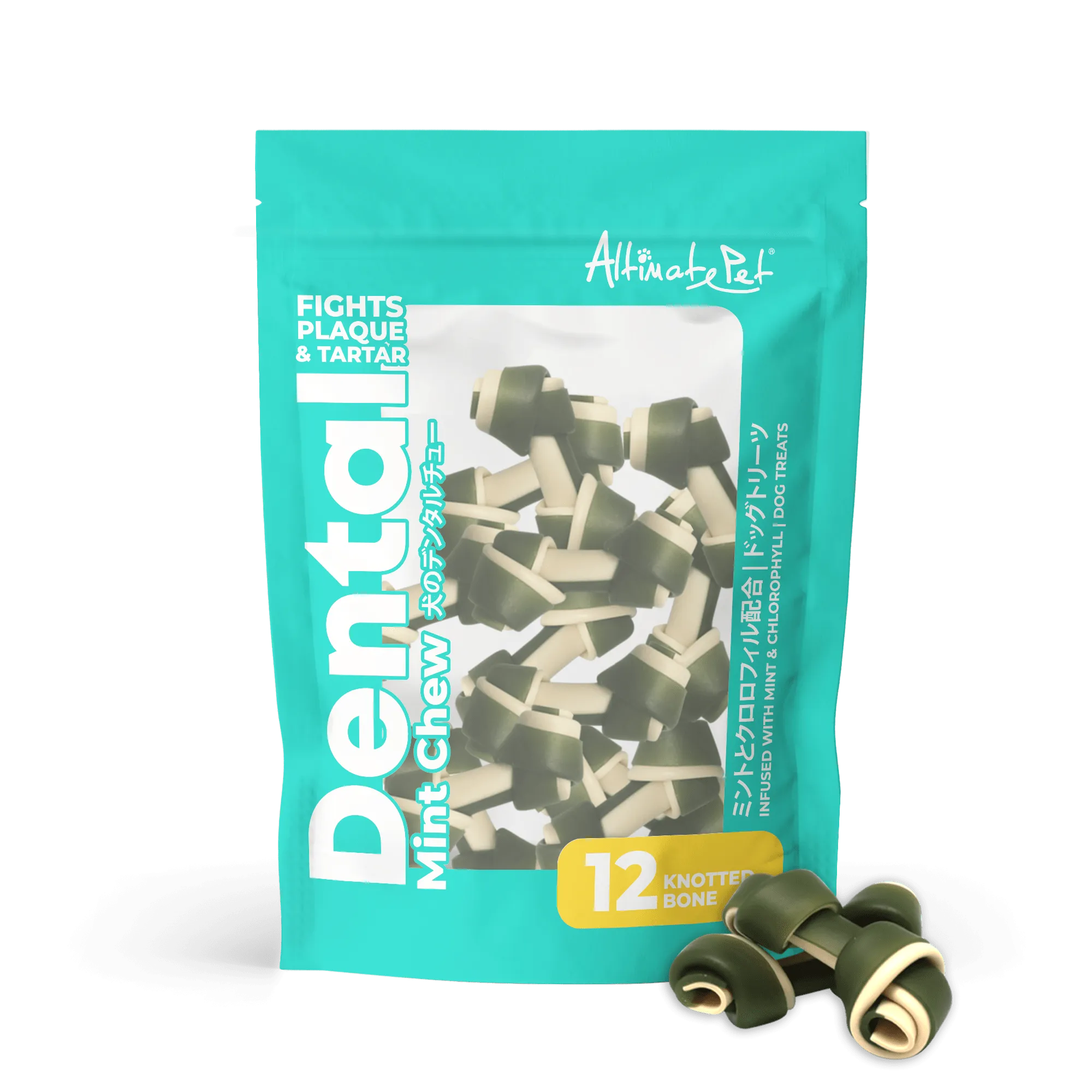 Altimate Pet Dental Chews for Dogs - Mint Knotted Bone 150g (12pcs)