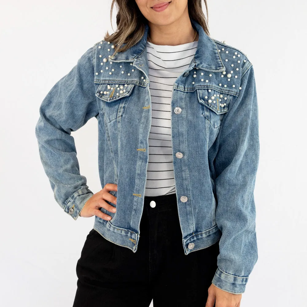 (Blue Pearl) Personalized Pet Photo Denim Jacket