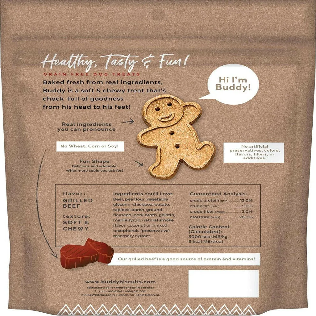 Buddy Biscuits Soft & Chewy Grain Free Grilled Beef Dog Treats (5 oz)
