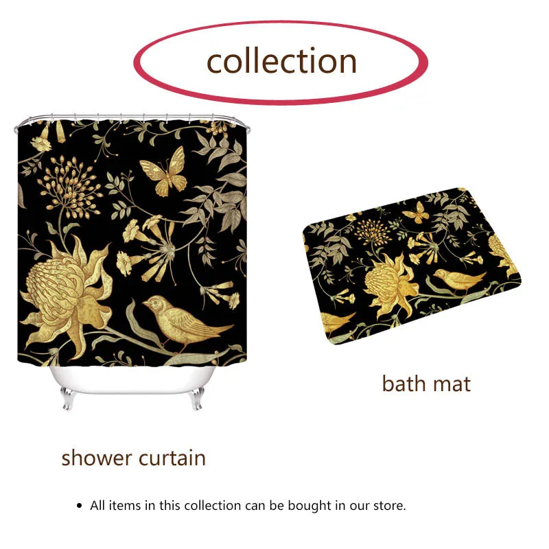 Butterfly Dark Non-Slip Bath or Kitchen Mats
