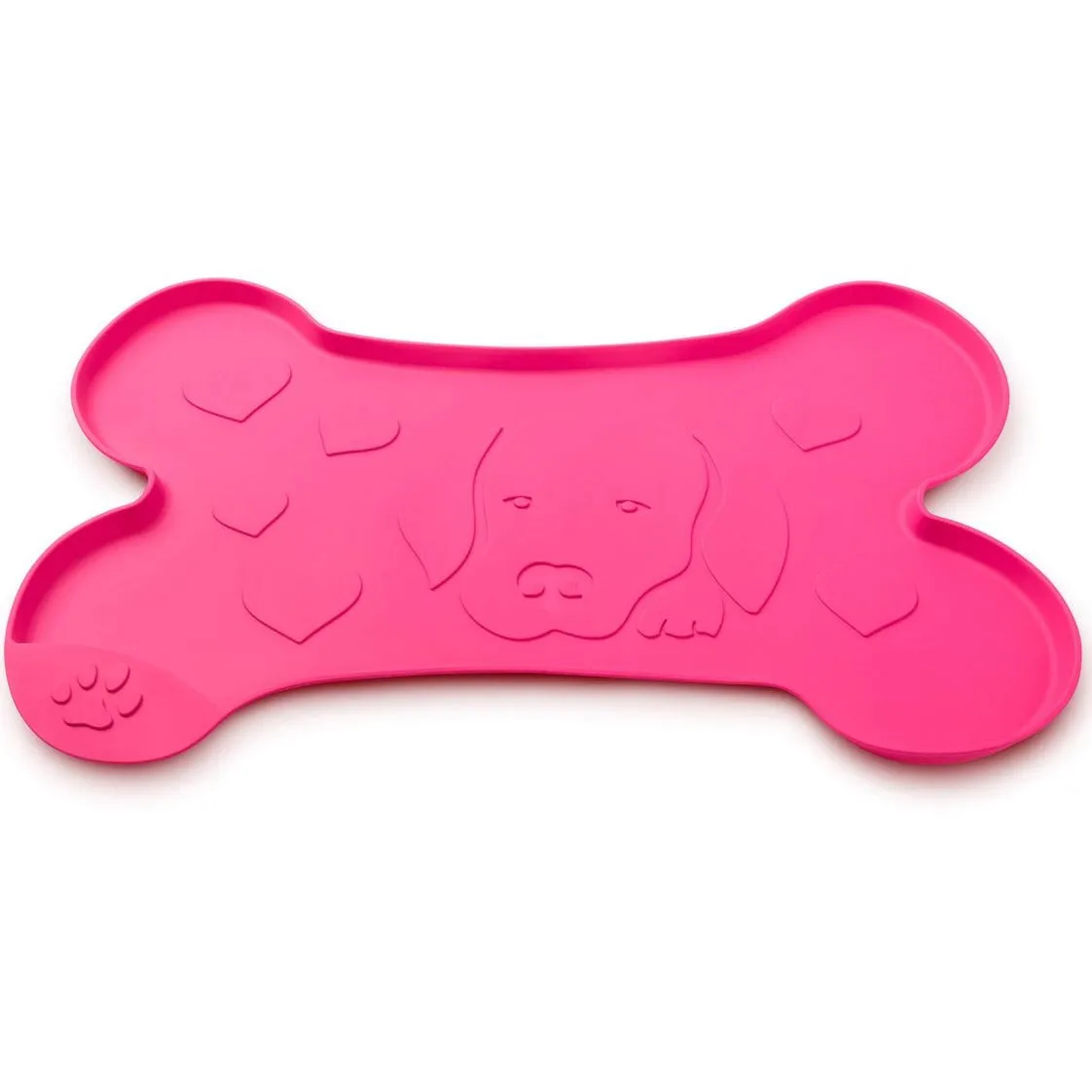 Dog & Love Heart Bowl Mat (Grey)