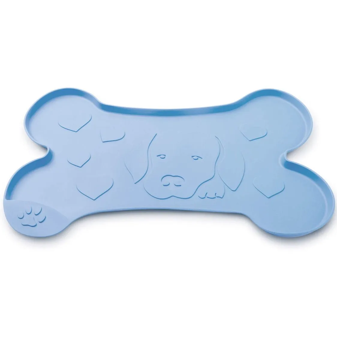 Dog & Love Heart Bowl Mat (Grey)