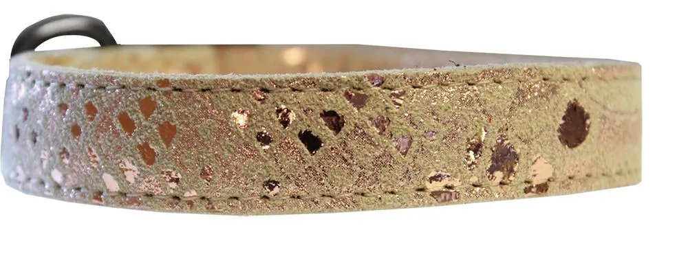 Dragon Skin Genuine Leather Dog Collar Golden Size 26