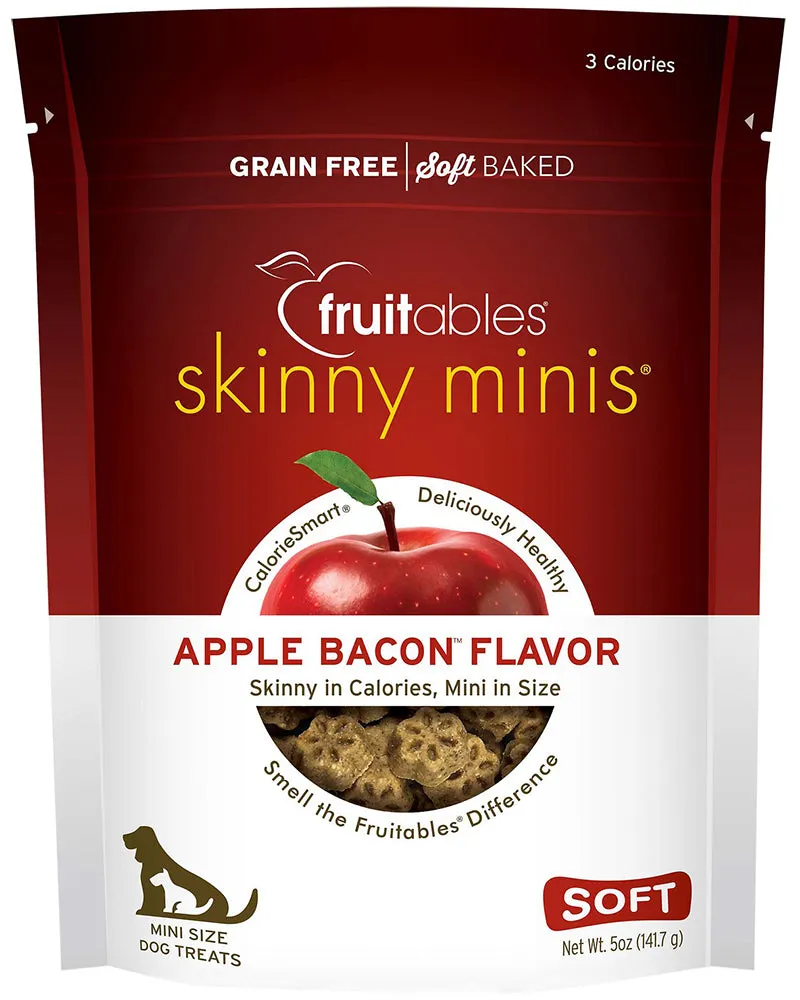 Fruitables Skinny Minis Soft & Chewy Apple Bacon Dog Treats 5oz