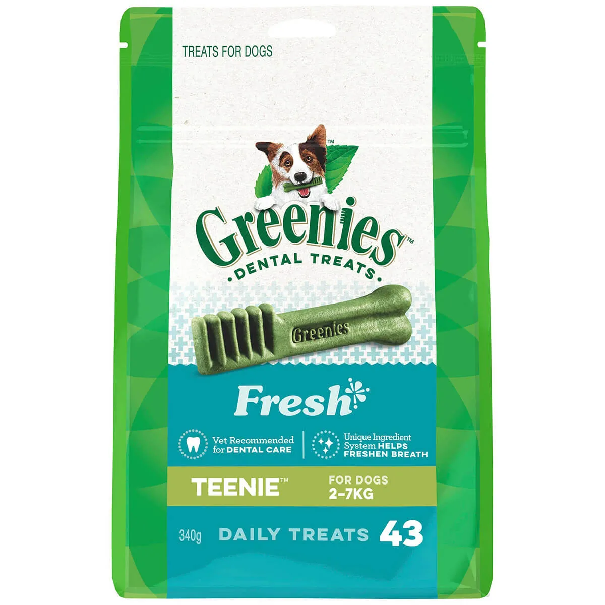 Greenies Freshmint Teenie Dental Chews Dog Treats 340g