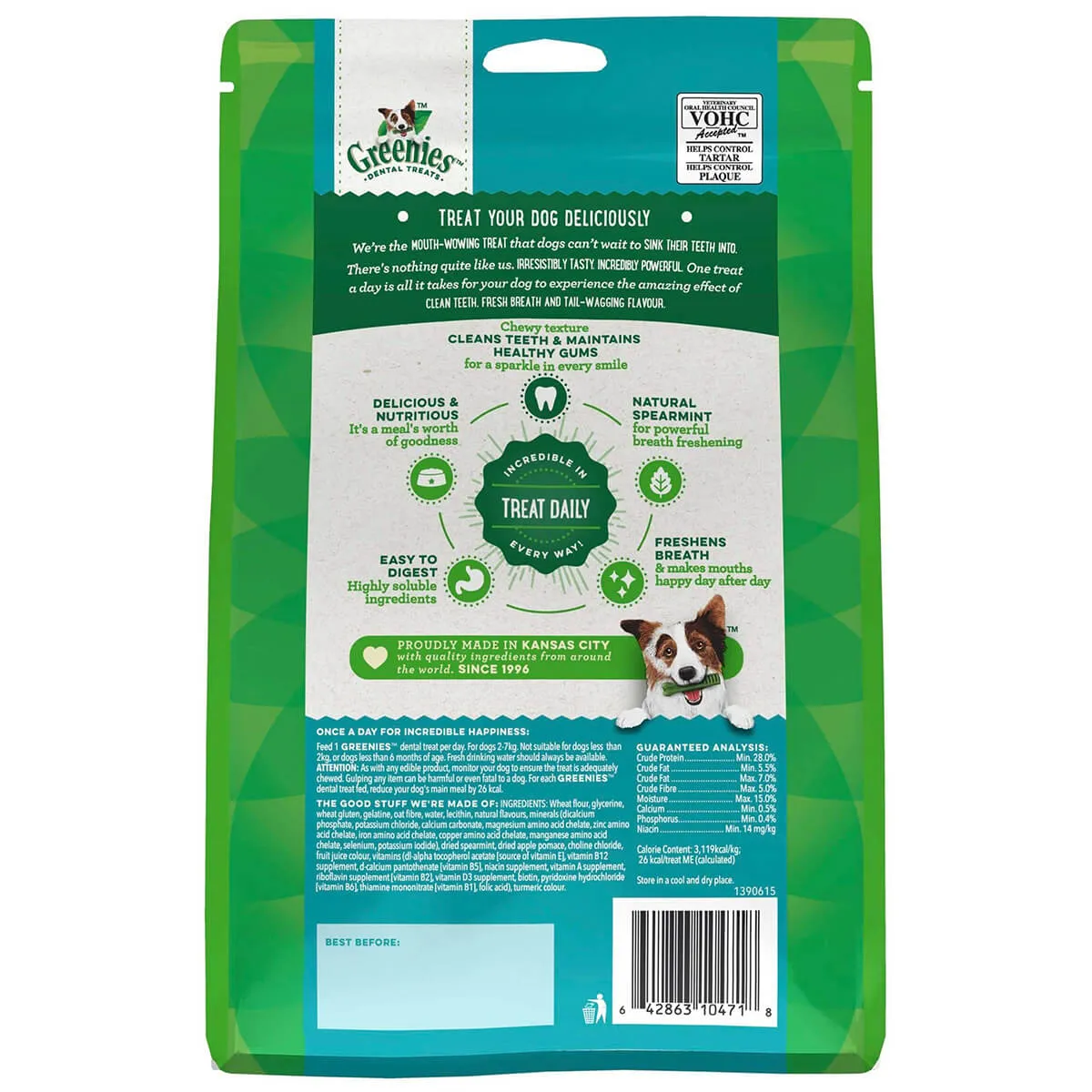Greenies Freshmint Teenie Dental Chews Dog Treats 340g