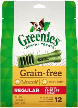 Greenies Grain Free Regular Size Dog Dental Treats 12oz