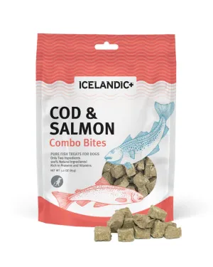 Icelandic  Cod & Salmon Combo Bites Fish Dog Treats 3oz