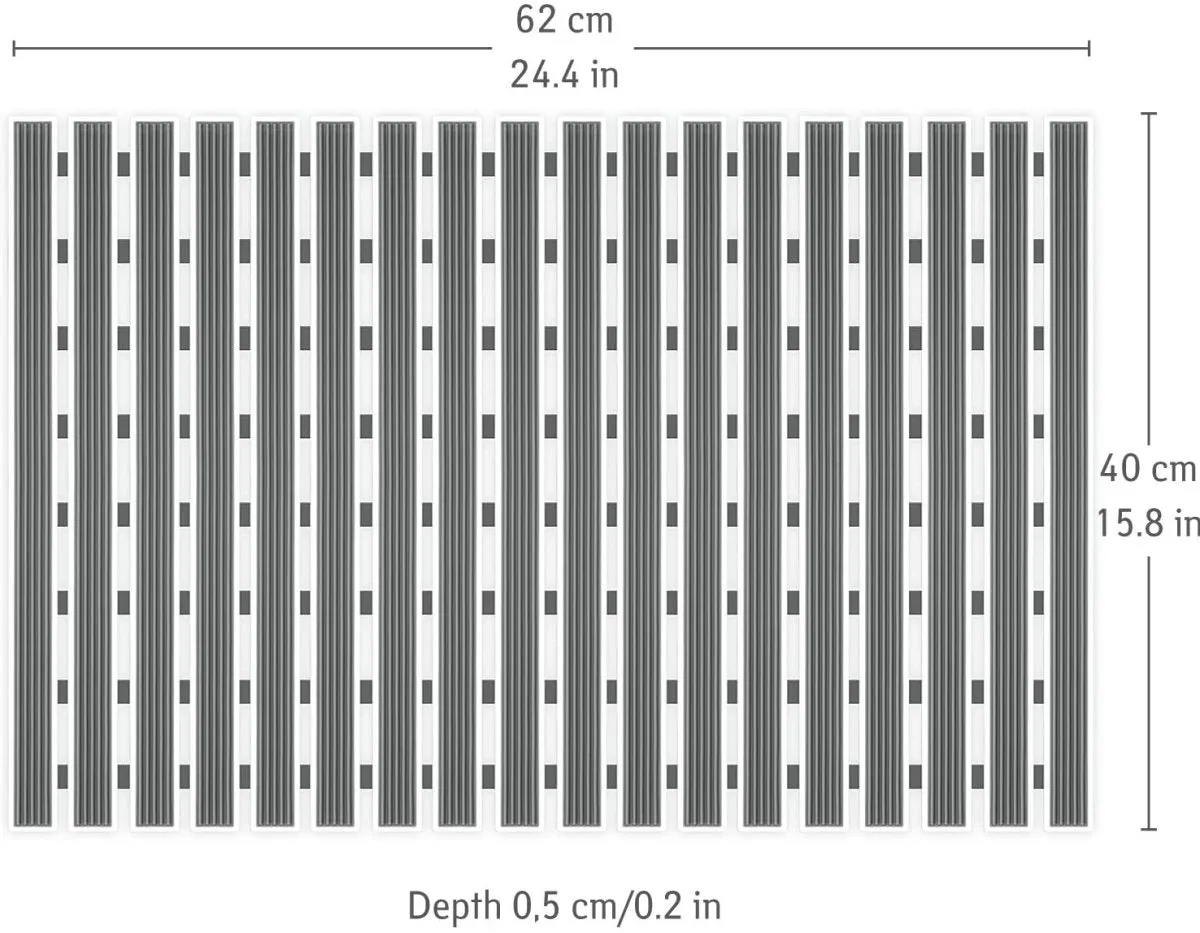 Non Slip, Anti Mould Fast Drying Bathroom Floor Mat, 62x40cm
