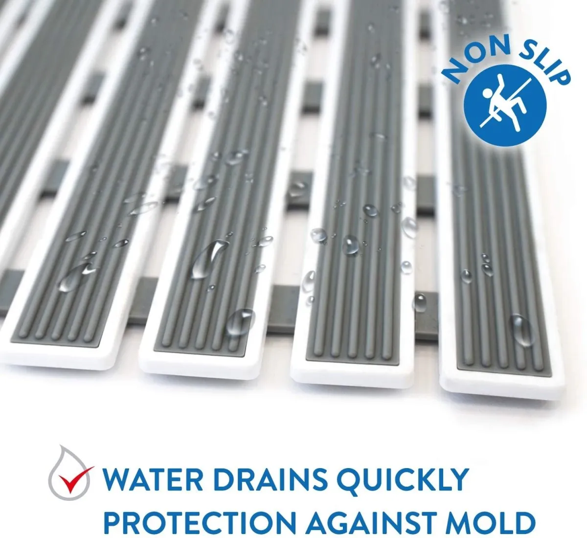 Non Slip, Anti Mould Fast Drying Bathroom Floor Mat, 62x40cm
