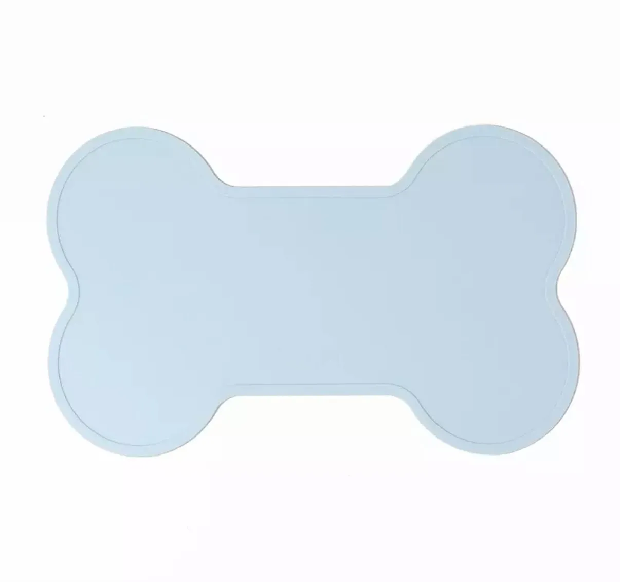 Non Slip Raised Lip Bone Pet Feeding Mat - Soft Peach