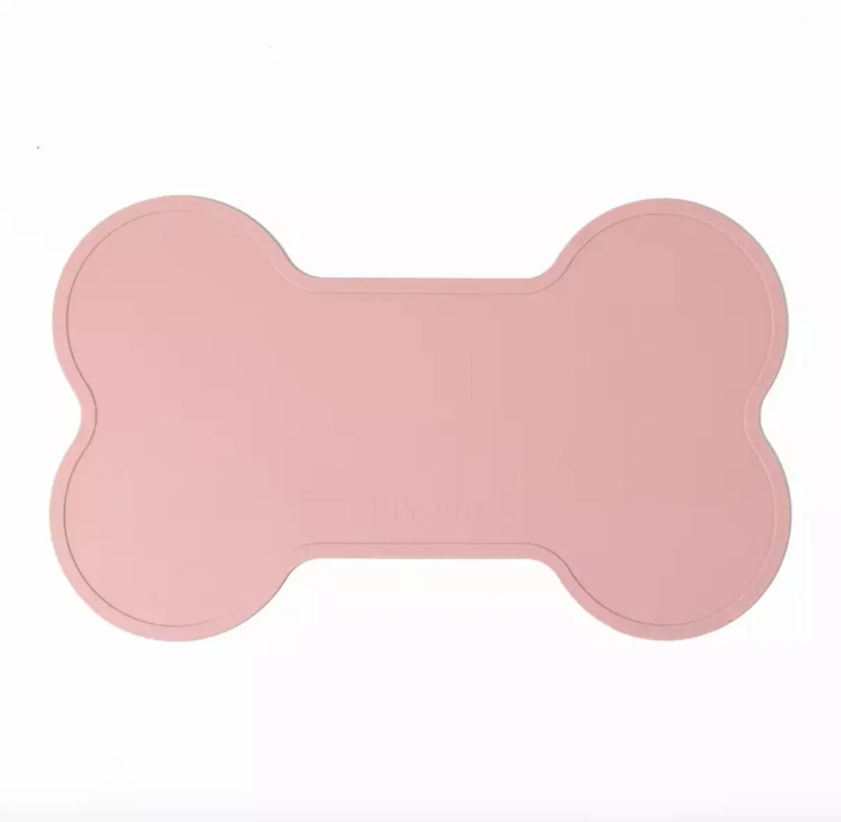 Non Slip Raised Lip Bone Pet Feeding Mat - Soft Peach