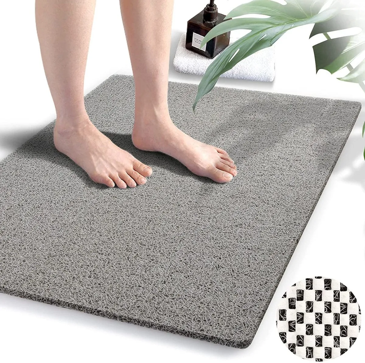 Non Slip Textured Loofah Shower/Bath Mats, Quick Drying, 60*60cm