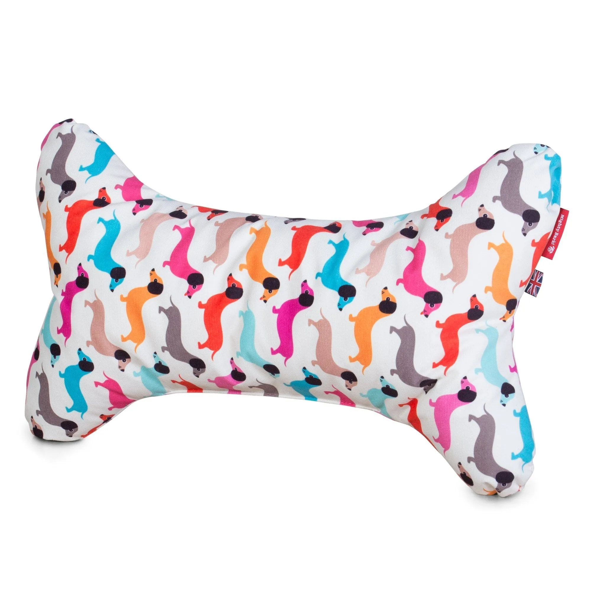 The Bone - Bone Shaped Pillow For On Dog Beds - Geo Print Daschund