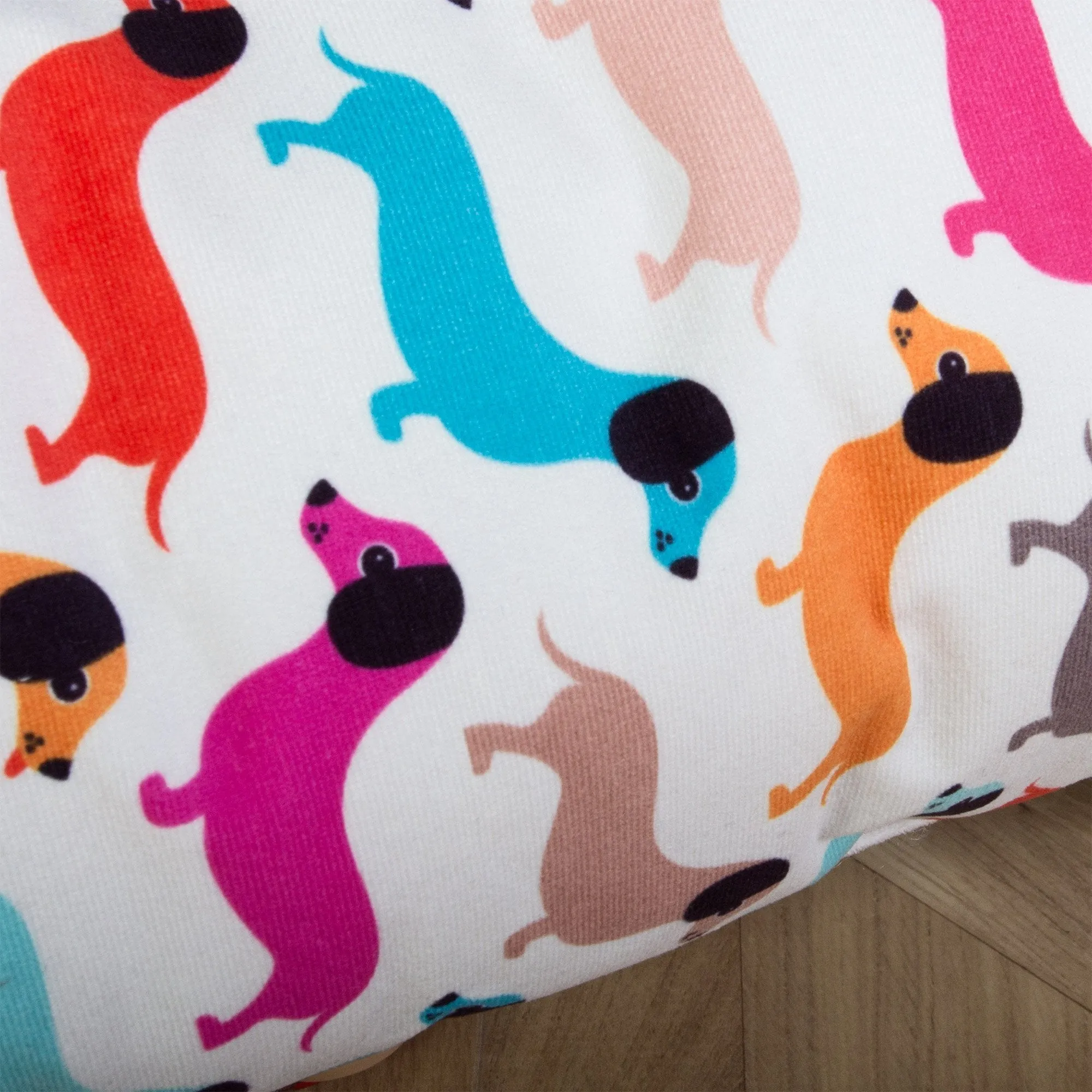 The Bone - Bone Shaped Pillow For On Dog Beds - Geo Print Daschund