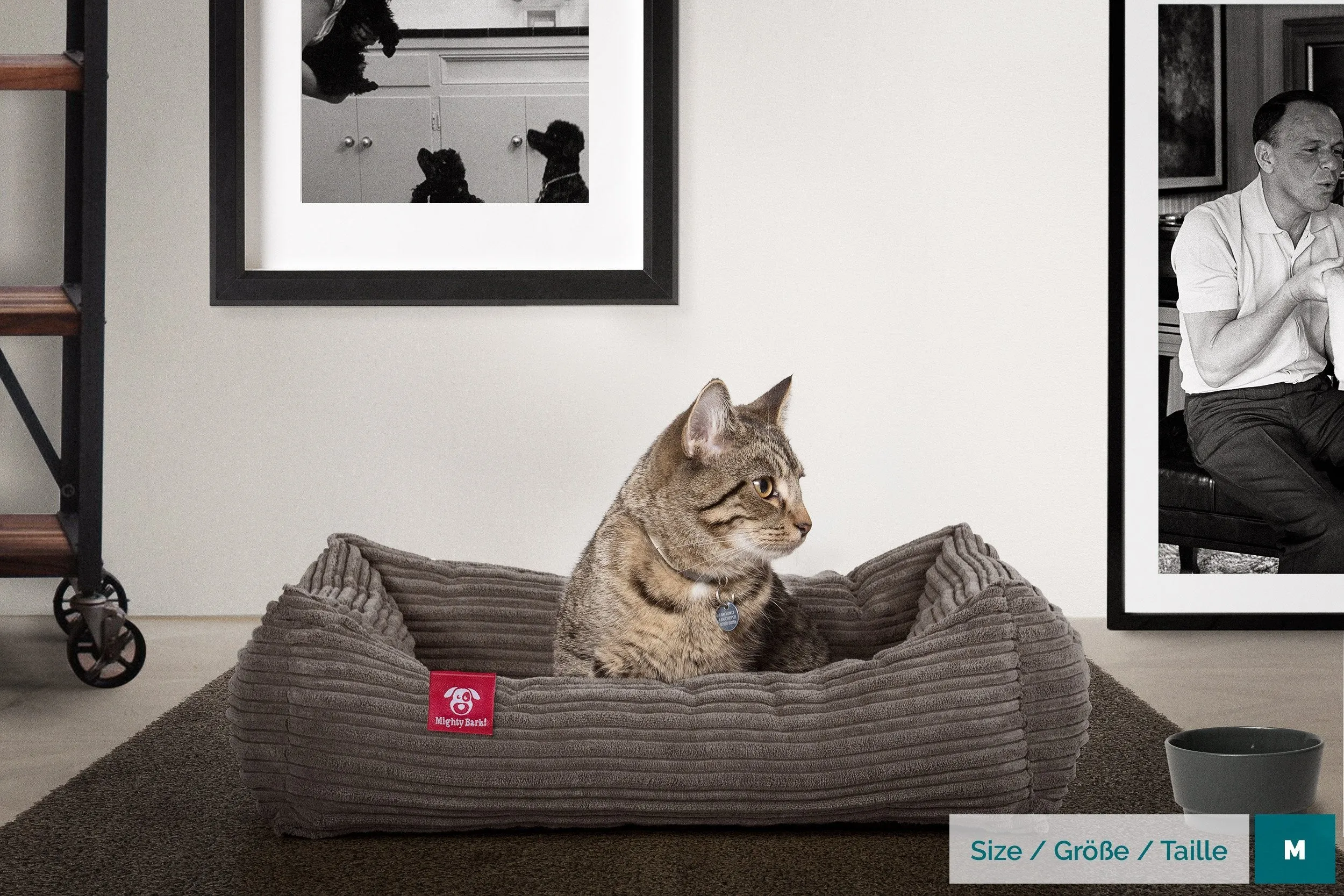 The Cat Bed - Memory Foam Cat Bed - Cord Graphite Grey