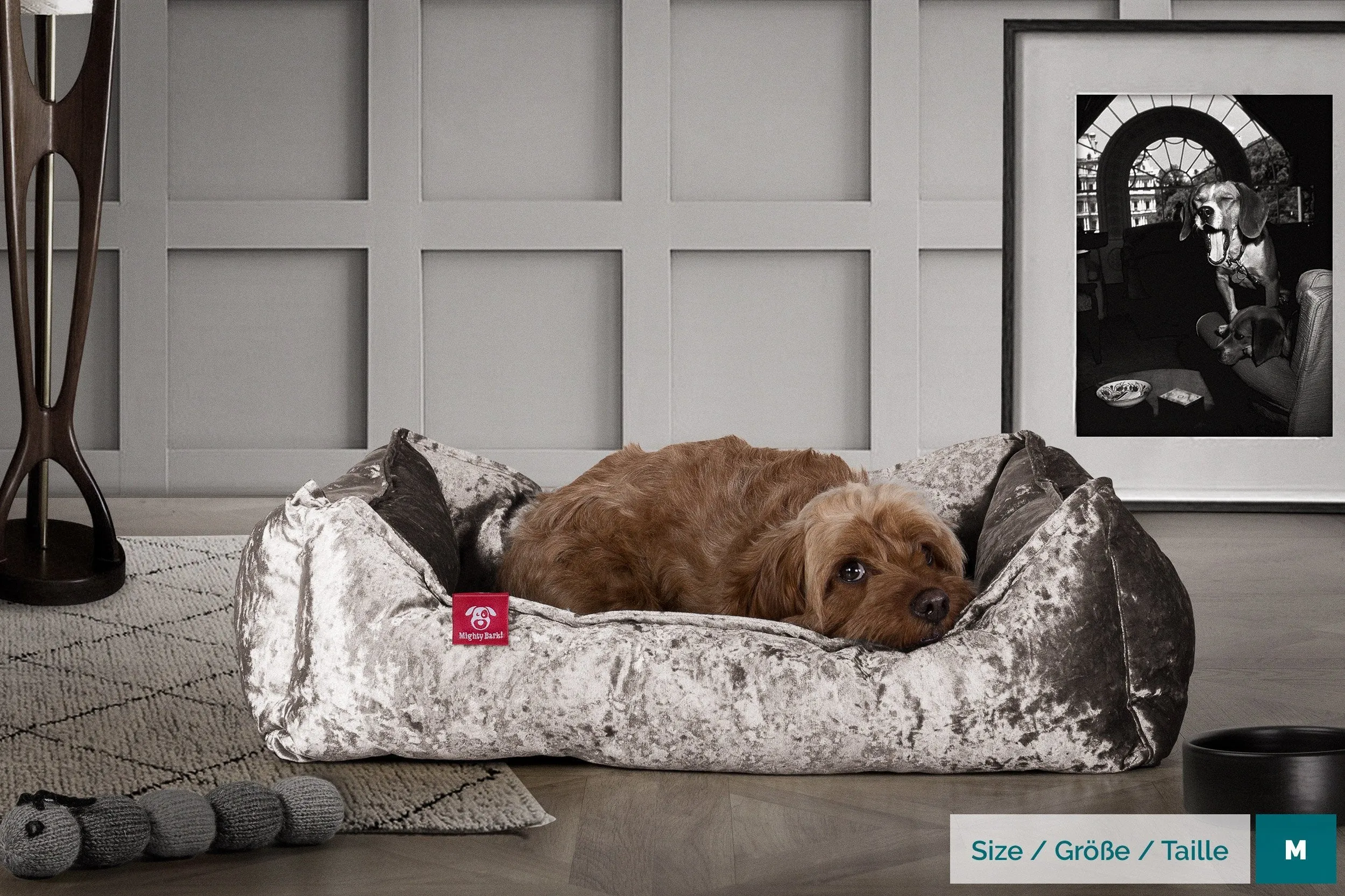 The Nest - Orthopedic Memory Foam Dog Bed - Glitz Silver